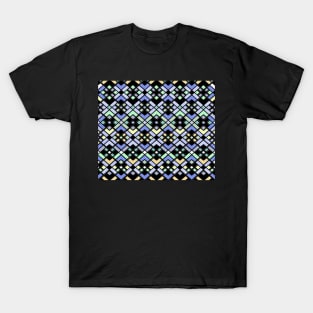 Abstract geometric pattern - blue, green and black. T-Shirt